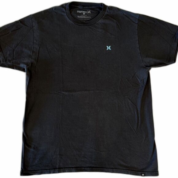 Hurley Men's Black Tee With Blue Hurley Logo Size Large - Picture 1 of 3